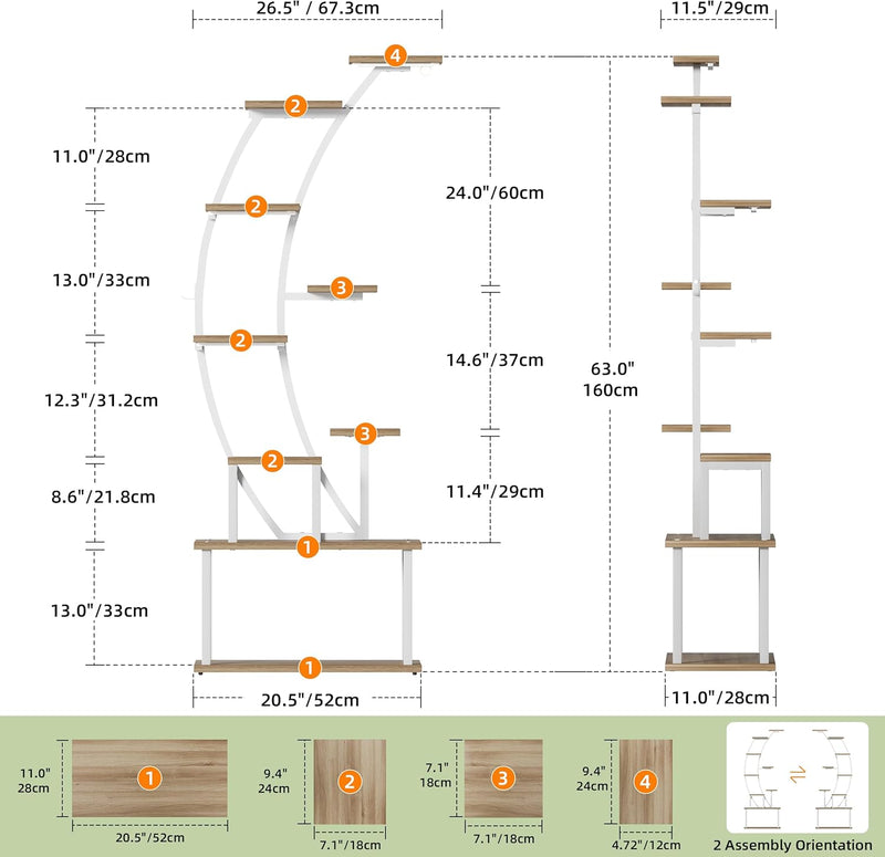 Plant Stand Indoor with Grow Lights 9 Tiered