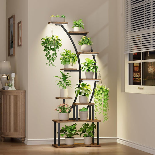 Plant Stand Indoor with Grow Lights 9 Tiered