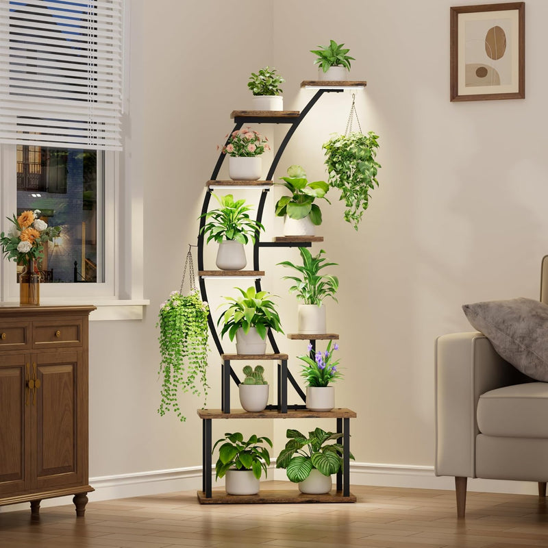 Plant Stand Indoor with Grow Lights 9 Tiered