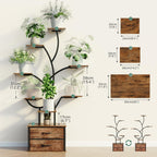 Plant Stand Indoor 9-Tier 160CM 2 Storage Drawers