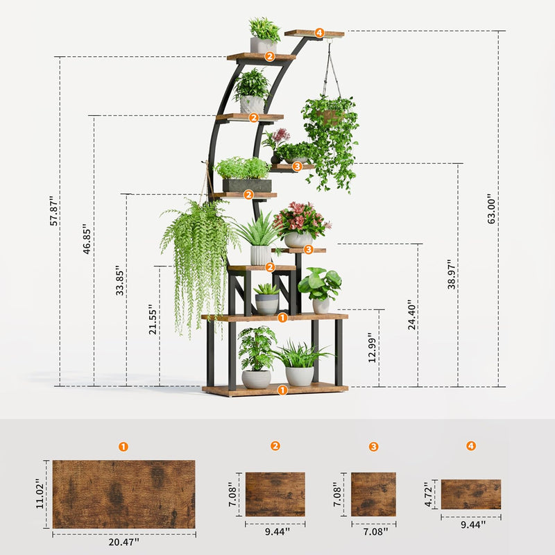 Plant Stand Indoor with Grow Lights 9 Tiered