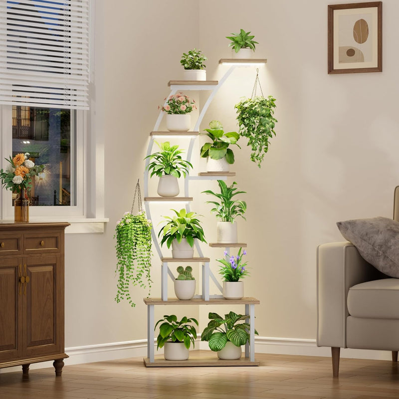 Plant Stand Indoor with Grow Lights 9 Tiered