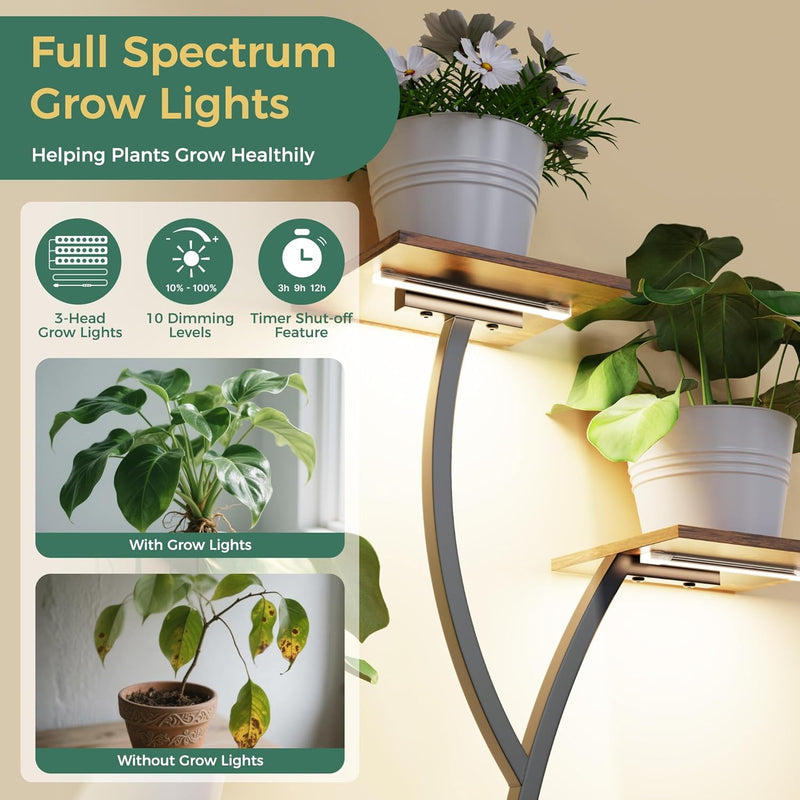 Plant Stand Indoor 9-Tier 160CM 2 Storage Drawers