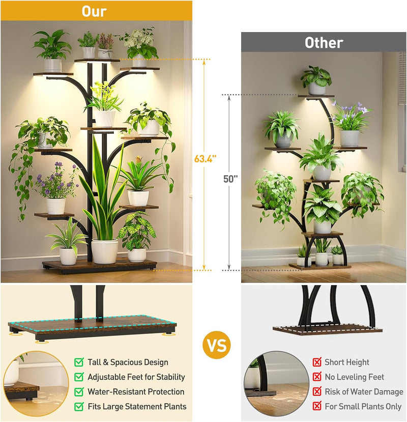 Plant Stand Indoor with Grow Lights