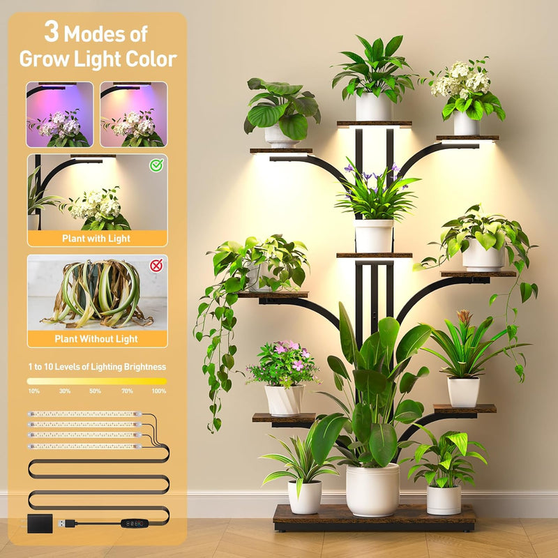 Plant Stand Indoor with Grow Lights
