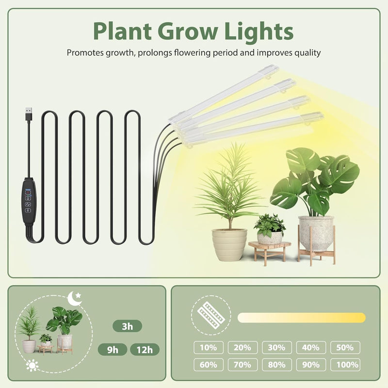 Plant Stand Indoor with Grow Lights 5 Tiered