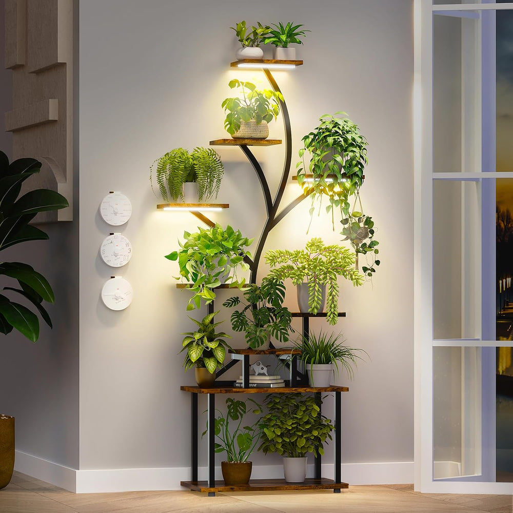 Plant Stand Indoor with Grow Lights 9-Tier Tall