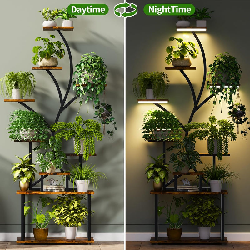Plant Stand Indoor with Grow Lights 9-Tier Tall