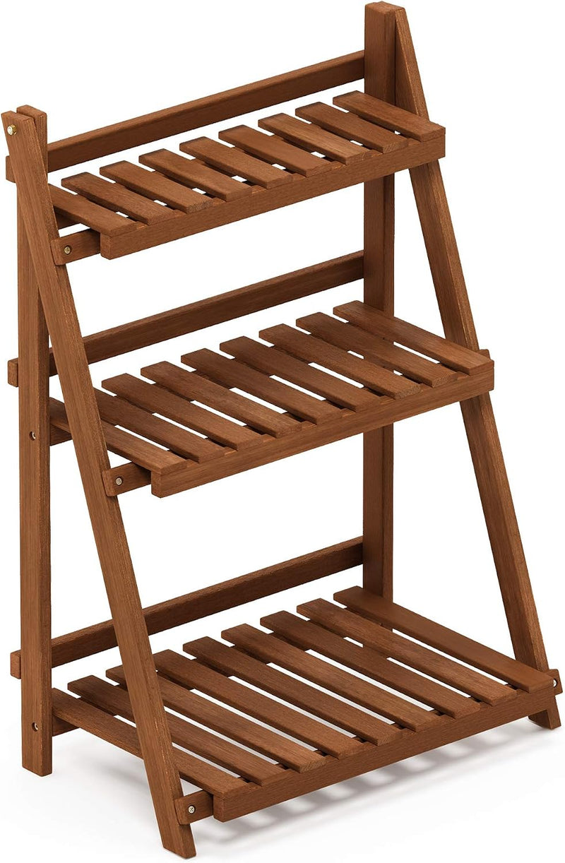 Plant Stand Outdoor 3-Tier Ladder Shelf Tiered