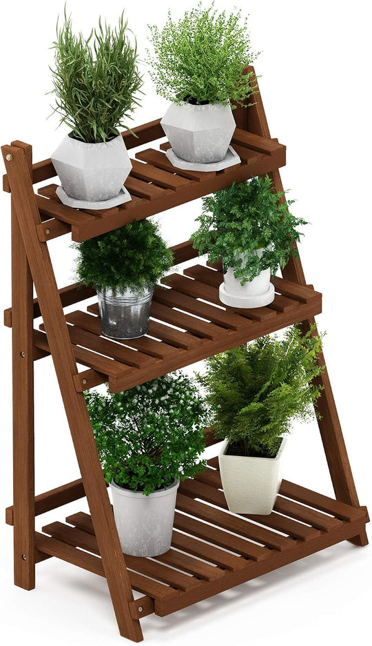 Plant Stand Outdoor 3-Tier Ladder Shelf Tiered