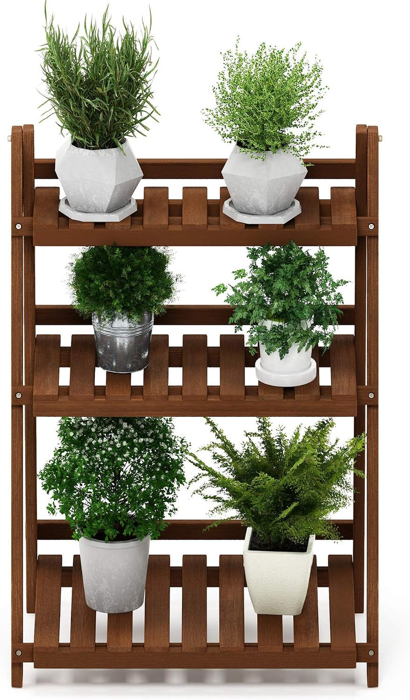 Plant Stand Outdoor 3-Tier Ladder Shelf Tiered