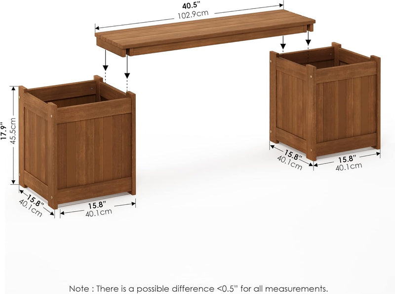 Planter Box in Teak Oil Wood Natural 182.12