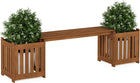 Wood Slat Planter Box with Bench