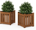 Wood Slat Planter Box, 2-Pack
