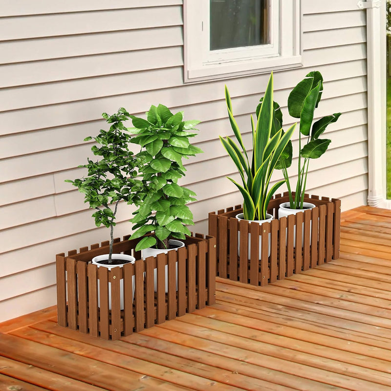 Planter Box in Teak Oil Wood Natural 182.12