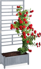Planter Box with Trellis Balcony Garden Wooden Flower