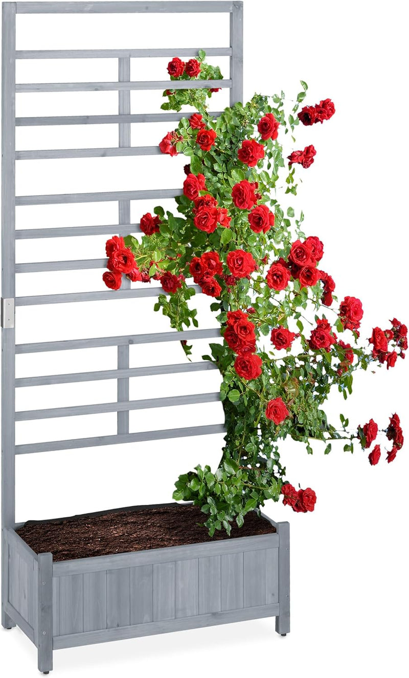 Planter Box with Trellis Balcony Garden Wooden Flower
