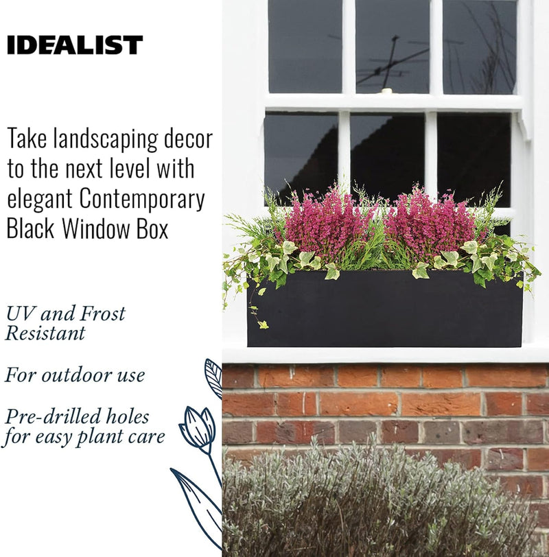 Plant Pots Window Box Planter Reinforced Stone (1 Pack)