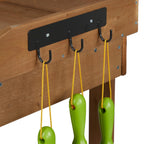 Planter Table with Wheels Repotting Stand Wooden Garden