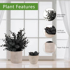 Plants Set 4 Small Fake Potted Eucalyptus Rosemary