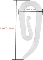 Plastic Curtain Hooks for Door Window Header Tape (100 Pack)