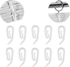 Plastic Curtain Hooks for Door Window Header Tape (100 Pack)