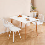 Plastic Dining Kitchen Chair with Padded Seat (Set of 4)