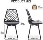 Plastic Dining Kitchen Chair with Padded Seat (Set of 4)