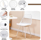 Plastic Dining Kitchen Chair with Padded Seat (Set of 4)