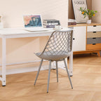 Plastic Dining Kitchen Chair with Padded Seat (Set of 4)