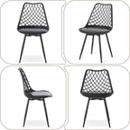 Plastic Dining Kitchen Chair with Padded Seat (Set of 4)