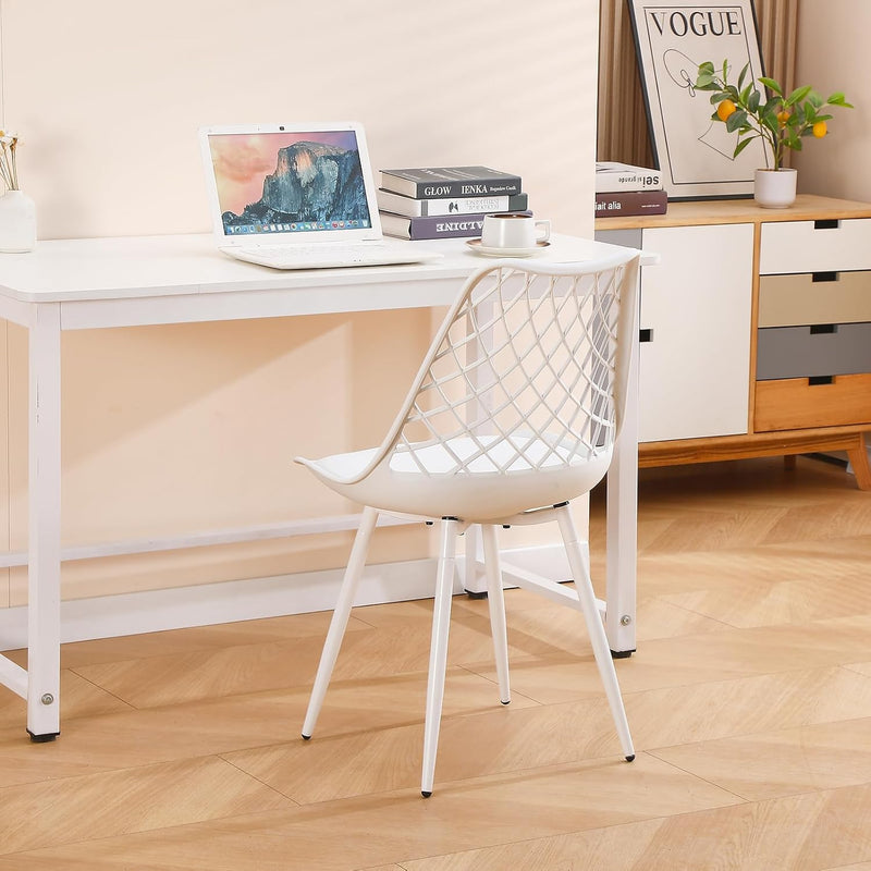 Plastic Dining Kitchen Chair with Padded Seat (Set of 4)
