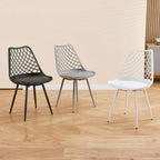 Plastic Dining Kitchen Chair with Padded Seat (Set of 4)