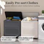 Plastic Laundry Basket with Lid 50L Washing Wheels (1 Pack)