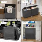 Plastic Laundry Basket with Lid 50L Washing Wheels (1 Pack)