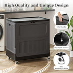 Plastic Laundry Basket with Lid 50L Washing Wheels (1 Pack)