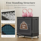 Plastic Laundry Basket with Lid 50L Washing Wheels (1 Pack)