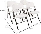 Plastic Metal Foldable Chairs Powder-Coated Steel Frame (Set of 4)