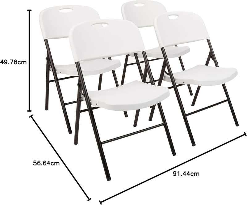 Plastic Metal Foldable Chairs Powder-Coated Steel Frame (Set of 4)