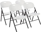 Plastic Metal Foldable Chairs Powder-Coated Steel Frame (Set of 4)