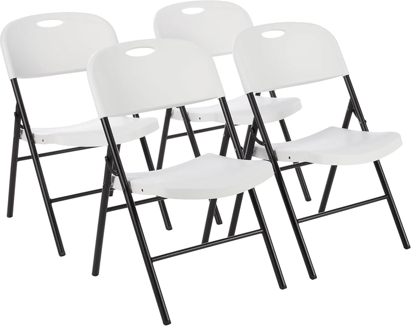 Plastic Metal Foldable Chairs Powder-Coated Steel Frame (Set of 4)