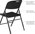 Plastic Metal Foldable Chairs Powder-Coated Steel Frame (Set of 4)