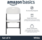 Plastic Metal Foldable Chairs Powder-Coated Steel Frame (Set of 4)