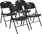 Plastic Metal Foldable Chairs Powder-Coated Steel Frame (Set of 4)