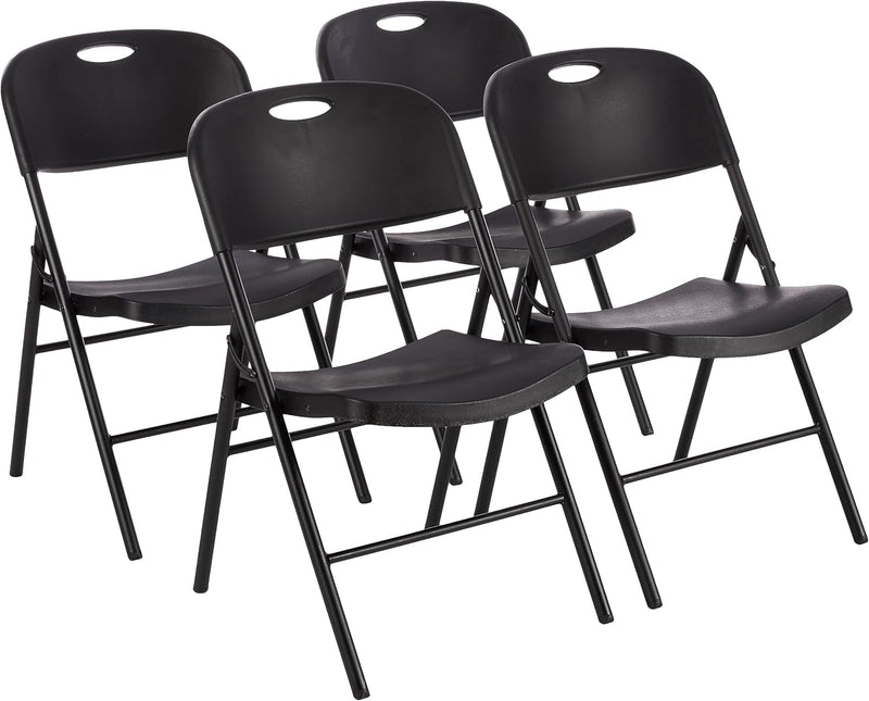 Plastic Metal Foldable Chairs Powder-Coated Steel Frame (Set of 4)