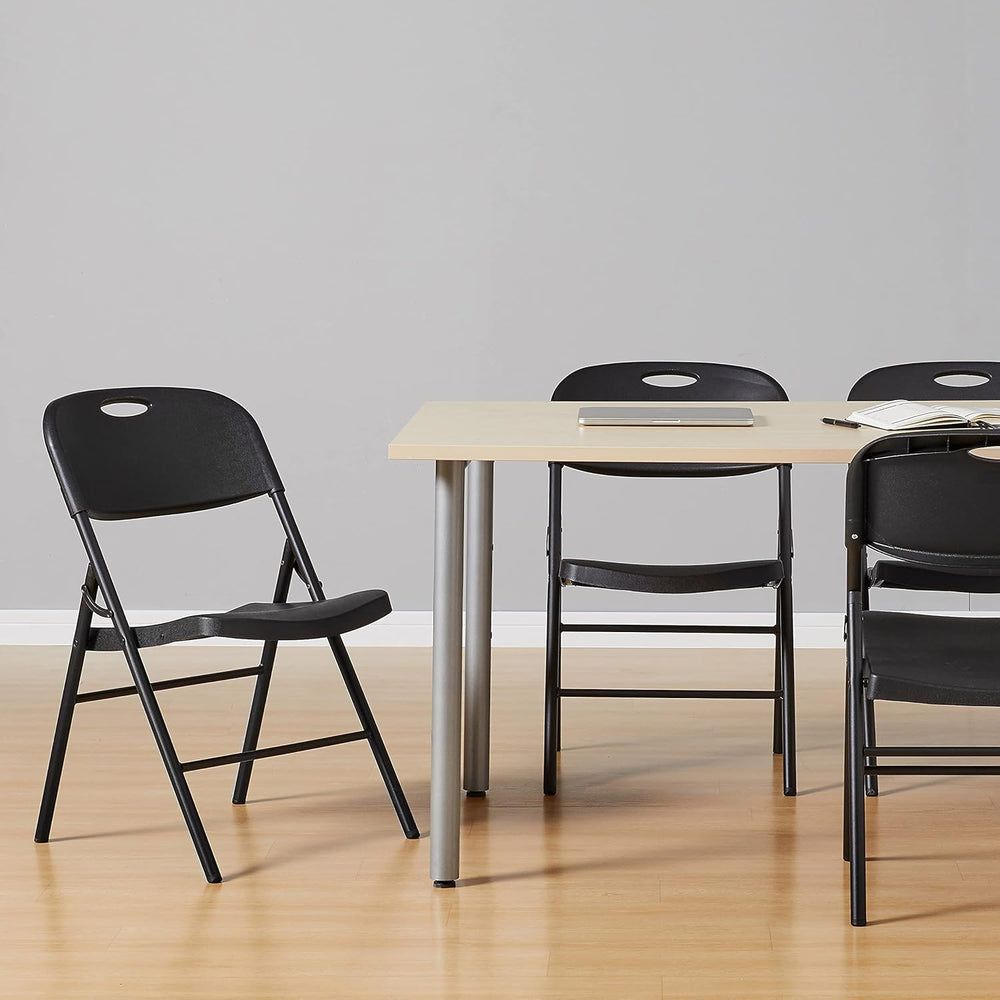 Plastic Metal Foldable Chairs Powder-Coated Steel Frame (Set of 4)