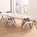 Plastic Metal Foldable Chairs Powder-Coated Steel Frame (Set of 4)