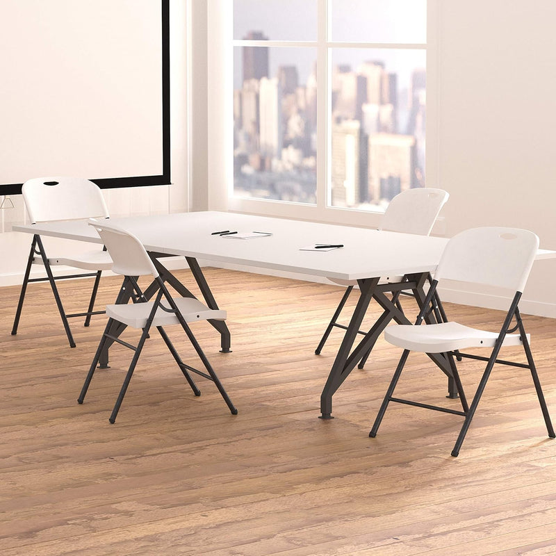 Plastic Metal Foldable Chairs Powder-Coated Steel Frame (Set of 4)