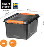 Plastic Storage Boxes with Lids 49L 4-Pack