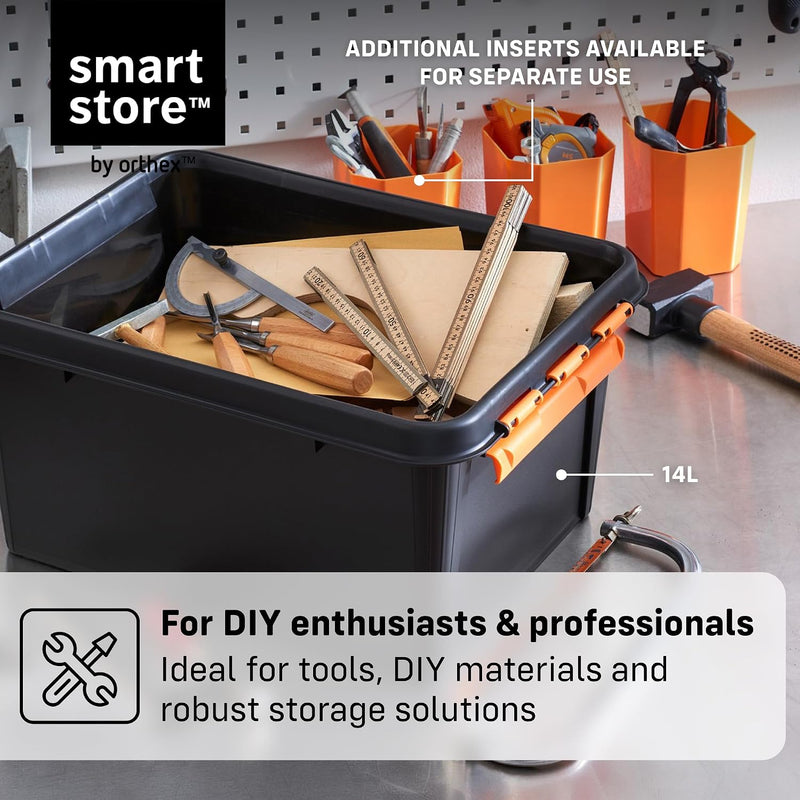 Plastic Storage Boxes with Lids 49L 4-Pack